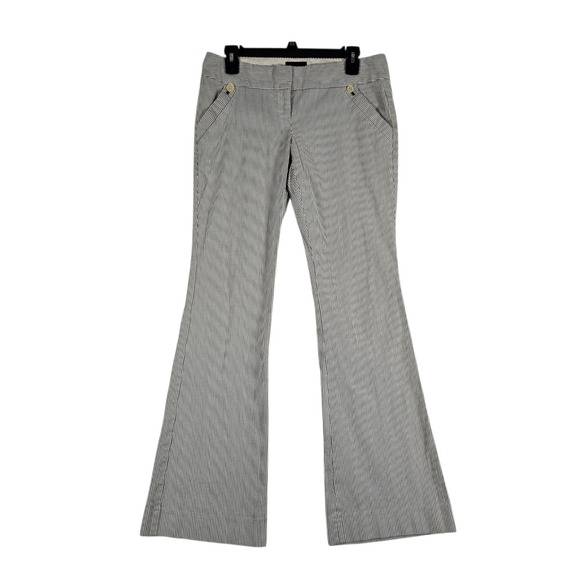 The Limited Pants - The Limited Drew Fit Pants Womens 6 Gray Striped Seersucker Bootcut Low Rise